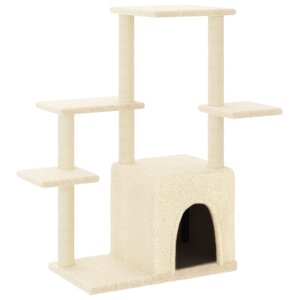 vidaXL Arbre à chat avec griffoirs en sisal crème 97 5 cm
