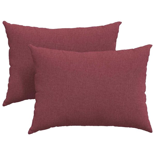 vidaXL Coussins de canapé 2 Pièces Bordeaux 70 x 50 cm tissu
