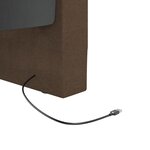vidaXL Lit avec matelas et éclairage USB Marron foncé Tissu 90x200 cm