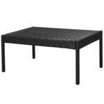 vidaXL Salon de jardin 6 Pièces avec coussins résine tressée noir