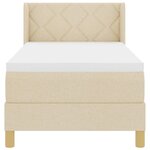 vidaXL Lit à ressorts avec matelas Crème 200 x 80 cm Polyester