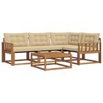 vidaXL Ensemble de canapés d'extérieur 5 Pièces Naturel et Beige