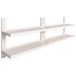 vidaXL Étagères murales flottantes à 2 niveaux 2 Pièces Inox 240x30 cm