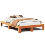 vidaXL Cadre de lit sans matelas cire marron 120x190cm bois pin massif