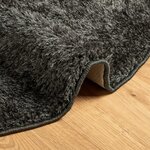 vidaXL Tapis ISTAN à poils longs aspect brillant anthracite Ø 200 cm