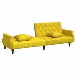 vidaXL Canapé-lit avec accoudoirs jaune velours