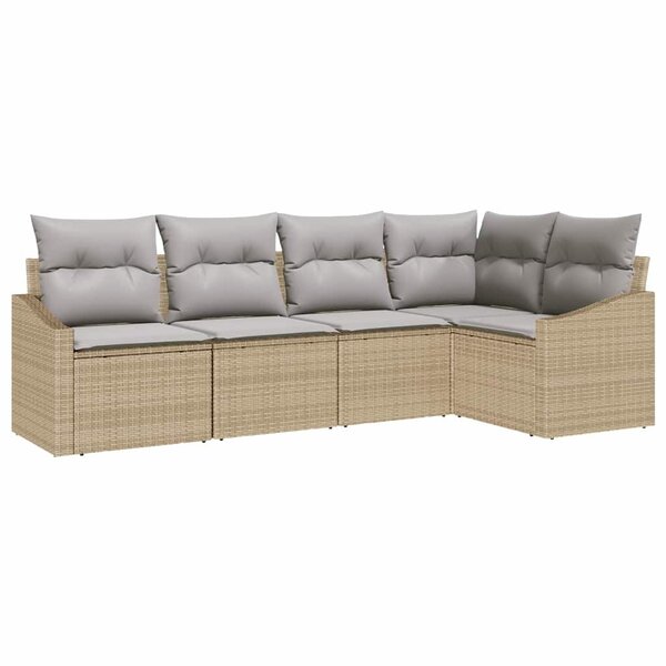 vidaXL Ensemble de salle à manger pour jardin avec coussin 5 Pièces