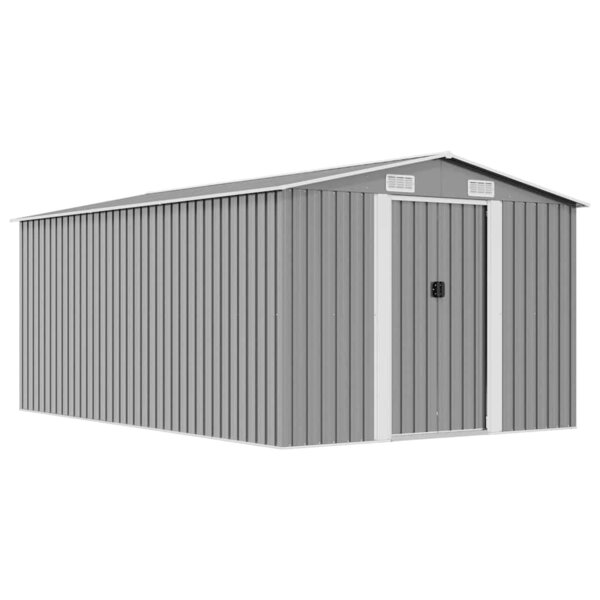 vidaXL Abri de jardin 257x392x181 cm Métal Gris