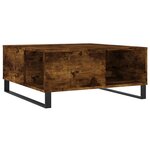 vidaXL Table basse chêne fumé 80x80x36 5 cm bois d'ingénierie