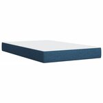 vidaXL Sommier à lattes de lit avec matelas Bleu 90x200 cm Tissu
