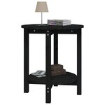 vidaXL Table basse Noir Ø 55x60 cm Bois massif de pin