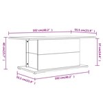 vidaXL Table basse Sonoma gris 102x55 5x40 cm Bois d'ingénierie