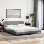 vidaXL Cadre de lit sans matelas gris clair 180x200 cm tissu