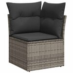 vidaXL Salon de jardin avec coussins 8 Pièces gris résine tressée acacia
