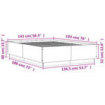 vidaXL Cadre de lit chêne marron 140x190 cm bois d'ingénierie