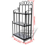 vidaXL Support pour plantes Mosaïque noir et blanc