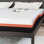 vidaXL Matelas Blanc et Gris 180 x 200 cm Mousse à mémoire de gel
