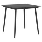 vidaXL Ensemble à manger de jardin 3 Pièces noir et marron