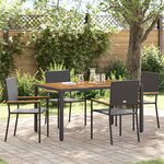 vidaXL Chaises empilables de jardin 4 Pièces Noir  Marron