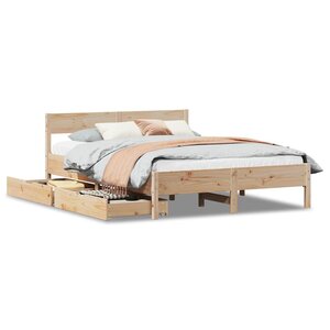 vidaXL Cadre de lit sans matelas 120x190 cm bois de pin massif