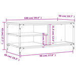 vidaXL Table basse Sonoma gris 100x50x45 cm Bois d'ingénierie