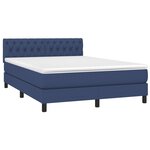 vidaXL Sommier à lattes de lit avec matelas Bleu 140x190 cm Tissu