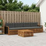 vidaXL Ensemble de canapés d'extérieur 5 Pièces Naturel et Anthracite