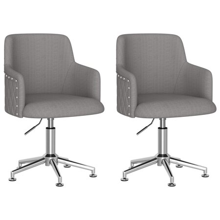 vidaXL Chaises pivotantes à manger lot de 2 Gris foncé Tissu