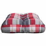 vidaXL Coussin de palette motif à carreaux rouge 60x40x12 cm tissu