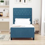 vidaXL Cadre de lit avec tête de lit Bleu foncé 90 x 190 cm Velours
