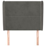 vidaXL Tête de lit avec oreilles Gris foncé 93x23x118/128 cm Velours