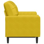 vidaXL Canapé 2 places avec oreillers décoratifs jaune 120 cm velours