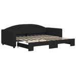 vidaXL Lit de jour avec lit gigogne noir 90x190 cm tissu