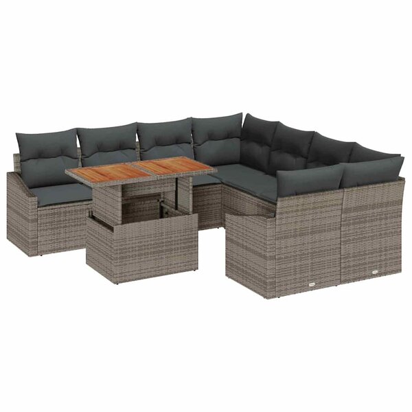 vidaXL Ensemble de salle à manger pour jardin Gris  Marron