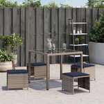 vidaXL Tabourets de jardin avec coussins lot de 4 gris résine tressée
