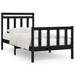 vidaXL Cadre de lit sans matelas noir bois massif de pin 100x200 cm