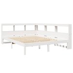 vidaXL Lit bibliothèque sans matelas blanc 135x190 cm bois pin massif
