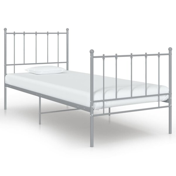 vidaXL Cadre de lit sans matelas gris métal 100x200 cm