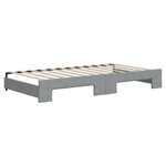 vidaXL Lit de jour avec gigogne sans matelas gris clair 100x200 cm