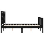 vidaXL Cadre de lit sans matelas noir bois de pin massif