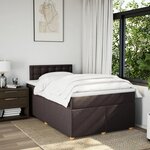 vidaXL Sommier à lattes de lit et matelas marron foncé 120x190cm tissu