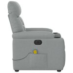 vidaXL Fauteuil de massage inclinable électrique gris clair tissu