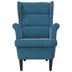 vidaXL Fauteuil bleu velours