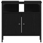 vidaXL Armoire lavabo de salle de bain chêne noir 60x30x60 cm