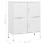 vidaXL Armoire de rangement Blanc 80x35x101 5 cm Acier