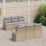vidaXL Ensemble de canapé de jardin 7 Pièces Beige et gris