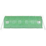 vidaXL Serre avec cadre en acier vert 12 m² 6x2x2 m