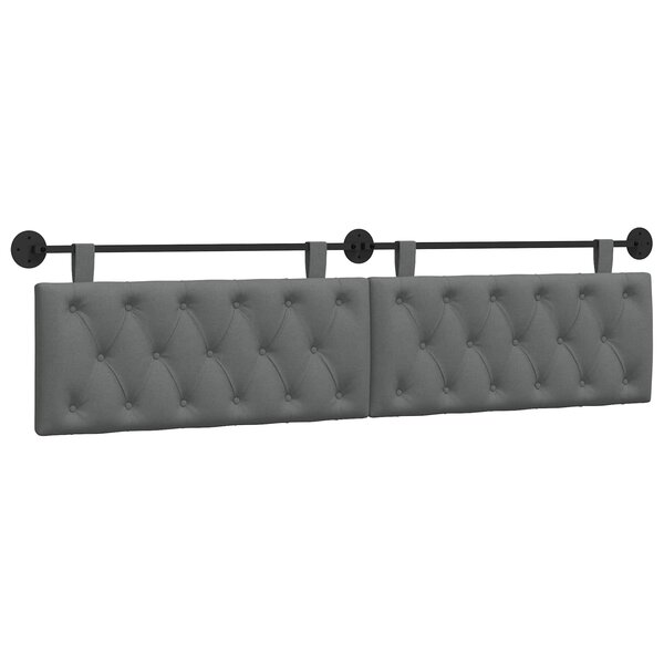 vidaXL Tête de lit suspendue Gris foncé Tissu