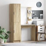 vidaXL Bureau avec rangement 2 Pièces Chêne Sonoma 78.5 x 37 x 154.5 cm