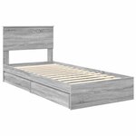 vidaXL Lit de Rangement Gris Sonoma 90 x 190 cm Bois d'ingénierie